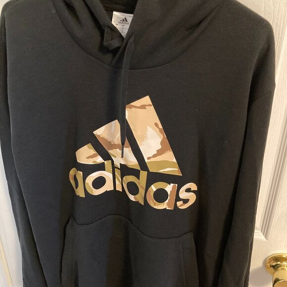 adidas Tops - Women Adidas Hoodie Size Large Black Camo